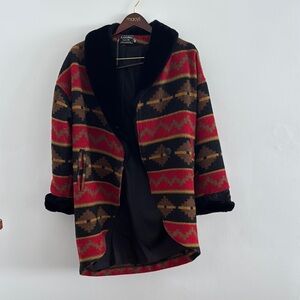 Bold Black and Red Striped Cape